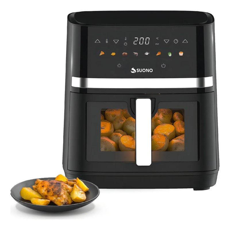 Freidora de aire SUONO HOG0200 8 litros 1800W negra Freidora de aire SUONO HOG0200 8 litros 1800W negra