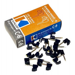 Grampa kalop plastica sujetacables coaxil n6 negro