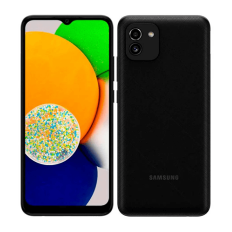 Celular SAMSUNG Galaxy A03 4GB 128GB negro con cargador reacondicionado