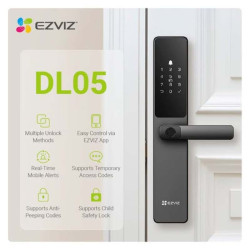 Cerradura inteligente Wi-Fi EZVIZ DL05 IP65 mediante huella dactilar