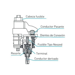 Morseto LCT PKD 14PF 63A 4-16mm con portafusible