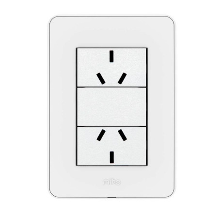 Conjunto armado JELUZ MITO 2 tomacorriente 10A polarizado blanco