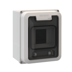 Caja para pilar SISTELECTRIC 4 módulos exterior gris