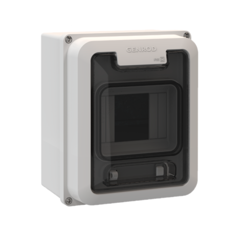 Caja para pilar SISTELECTRIC 4 módulos exterior gris