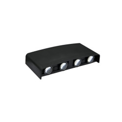 Aplique led 180° ILUMINACIÓN STRONG bidireccional con lupa 8W blanco dinámico negro