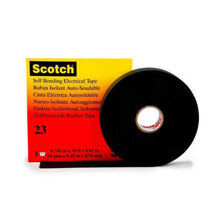 Cinta de goma autosoldable 3M scotch 23 media tension 19 mm x 4 m