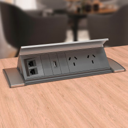 Estación para escritorio CAMBRE DK10 multiconexión aluminio natural negro