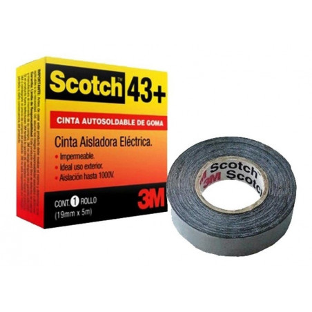 Cinta de goma autosoldable 3M scotch 43 baja tension 19 mm x 5 m