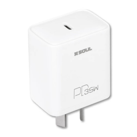 Cargador SOUL CVQ-X2PD35ST 35W carga rápida USB-C blanco con cable
