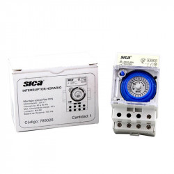 Interruptor horario sica con reserva 10A / riel din