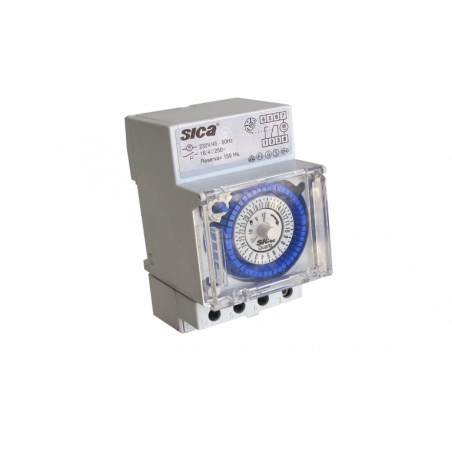 Interruptor horario sica con reserva 10A / riel din