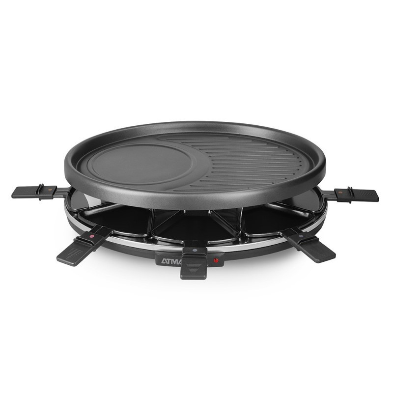 Parrilla racletera eléctrica ATMA RA918P 1400W 8 bandejas negra