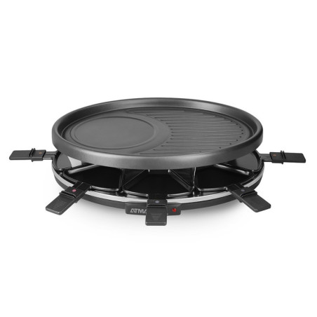 Parrilla racletera eléctrica ATMA RA918P 1400W 8 bandejas negra