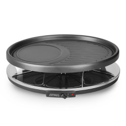 Parrilla racletera eléctrica ATMA RA918P 1400W 8 bandejas negra