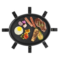 Parrilla racletera eléctrica ATMA RA918P 1400W 8 bandejas negra