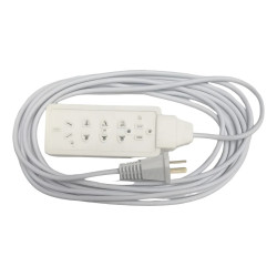 Prolongador multinorma DIBAPLAST 10A 5 tomas 3 metros blanco