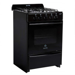 Cocina ESCORIAL MASTER CLASSIC BLACK gas licuado 56cm 4 hornallas negra