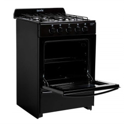 Cocina ESCORIAL MASTER CLASSIC BLACK gas licuado 56cm 4 hornallas negra