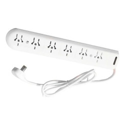 Prolongador multinorma KALOP 10A 6 tomas 1.5 metros blanco