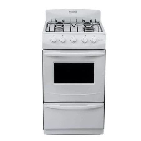Cocina ESCORIAL CANDOR gas licuado 51cm 4 hornallas blanca