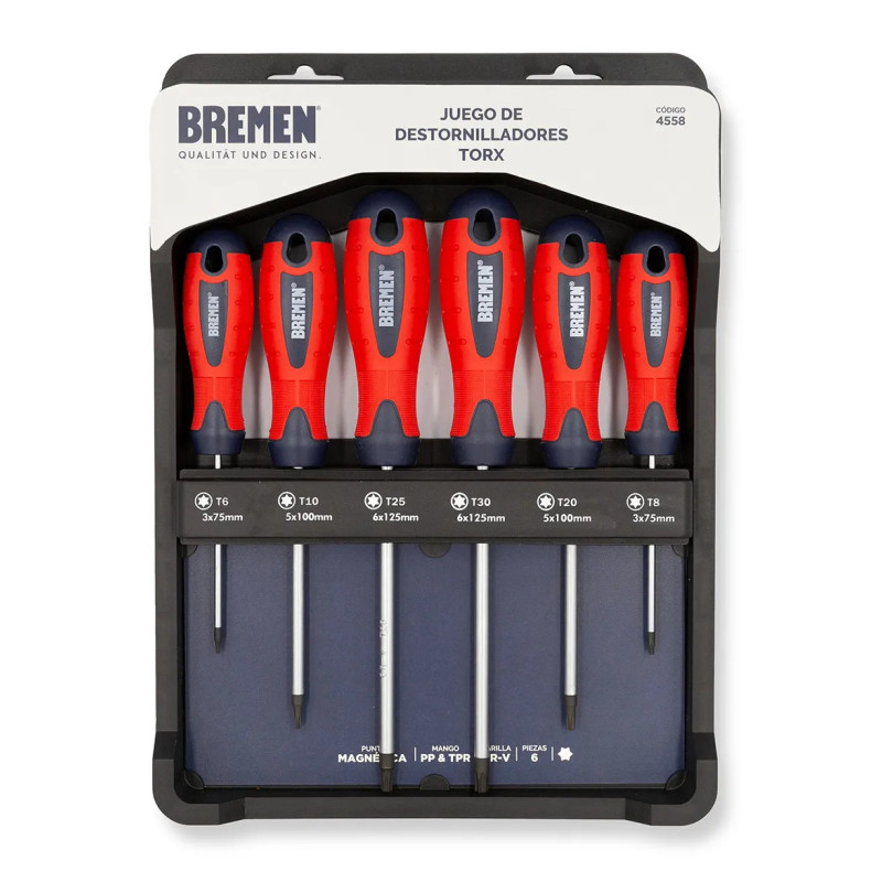 Juego destornillador BREMEN Torx 6 piezas