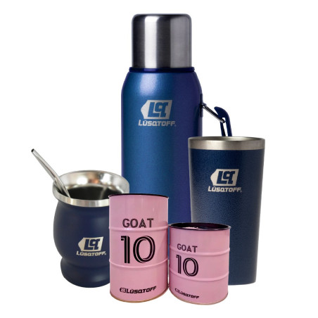 Kit matero LUSQTOFF termo + mate + yerbera + azucarera y vaso