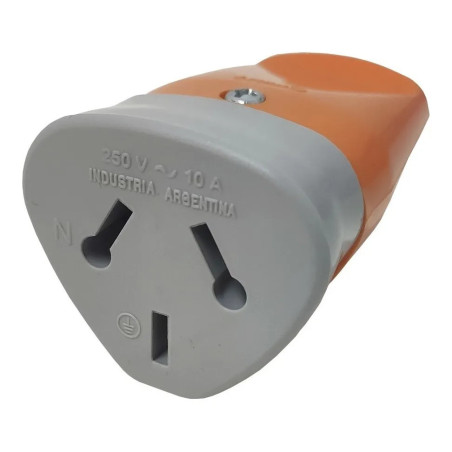 Ficha hembra EXLUTT axial 10A 250V naranja