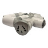 Ficha hembra KALOP 2P+T perno chato 10A 250V blanco