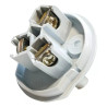 Ficha hembra KALOP 2P+T perno chato 10A 250V blanco