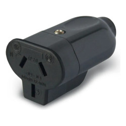 Ficha hembra KALOP KH negro perno chato polarizado 10A 250v