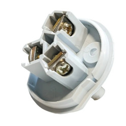 Ficha macho KALOP HEAVY DUTY perno chato móvil 10A 250v blanco