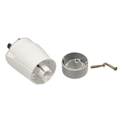 Ficha macho KALOP 10A 250V perno chato móvil blanco