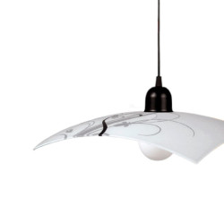 Colgante FERROLUX PARIS para 1 luz E27 vidrio blanco