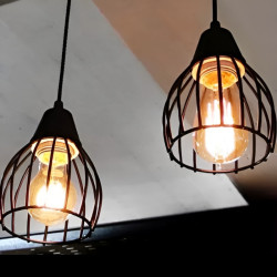Colgante FERROLUX JAULA para 1 luz E27 negro