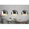 Colgante MARKAS ALYSSA esfera para 1 luz E27 cromo interior blanco