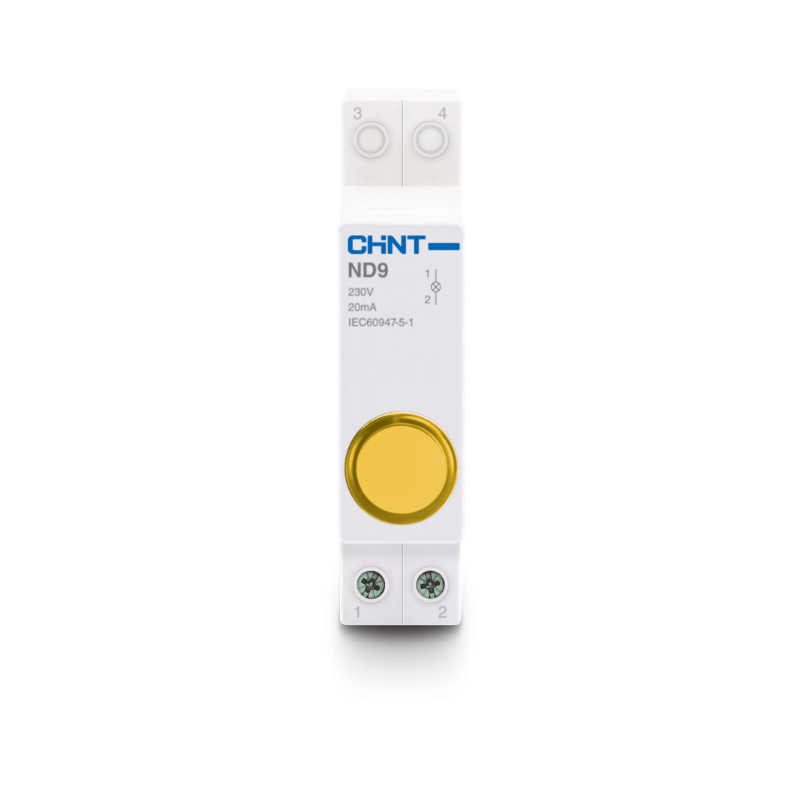 Piloto luminoso CHINT ND9-1/Y 230V amarillo para riel din Piloto luminoso CHINT ND9-1/Y 230V amarillo para riel din