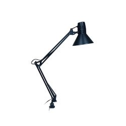 Velador extensible CANDIL tablero con pinza para 1 luz E27 negro