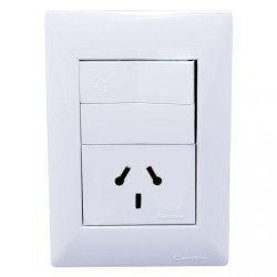 Conjunto armado CAMBRE S.XXII 1 punto y 1 tomacorriente combinado 10A blanco