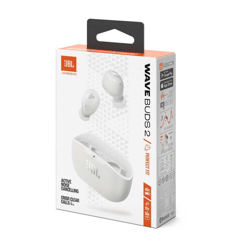 Auriculares bluetooth JBL WAVE BUDS 2 IP54 Blanco