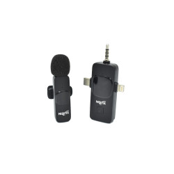 Micrófono corbatero NISUTA NSMICW2 Receptor USB-C Lightning y 3.5mm