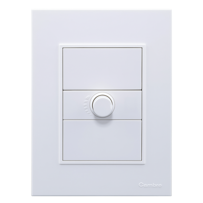 Conjunto armado CAMBRE BAUHAUS variador para ventilador 300w blanco Conjunto armado CAMBRE BAUHAUS variador para ventilador 300w blanco
