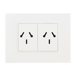 Conjunto armado CAMBRE BAUHAUS 2 tomacorriente combinado 10A blanco