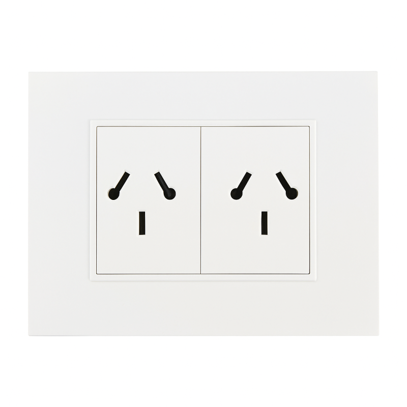 Conjunto armado CAMBRE BAUHAUS 2 tomacorriente combinado 10A blanco Conjunto armado CAMBRE BAUHAUS 2 tomacorriente combinado 10A blanco