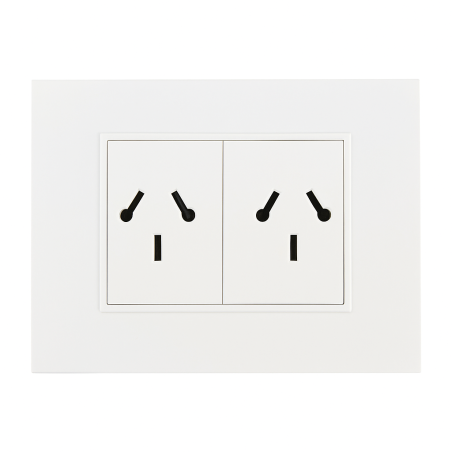 Conjunto armado CAMBRE BAUHAUS 2 tomacorriente combinado 10A blanco