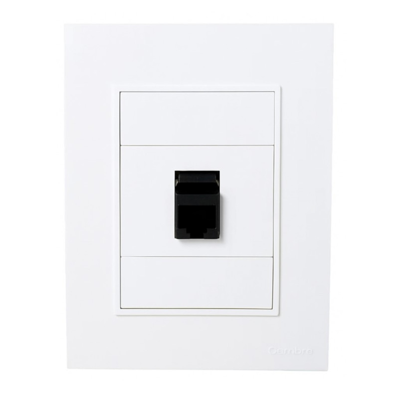 Conjunto armado CAMBRE BAUHAUS toma red rj45 E5 blanco