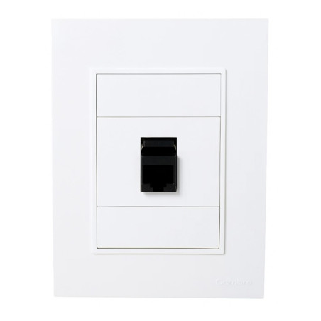 Conjunto armado CAMBRE BAUHAUS toma red rj45 E5 blanco