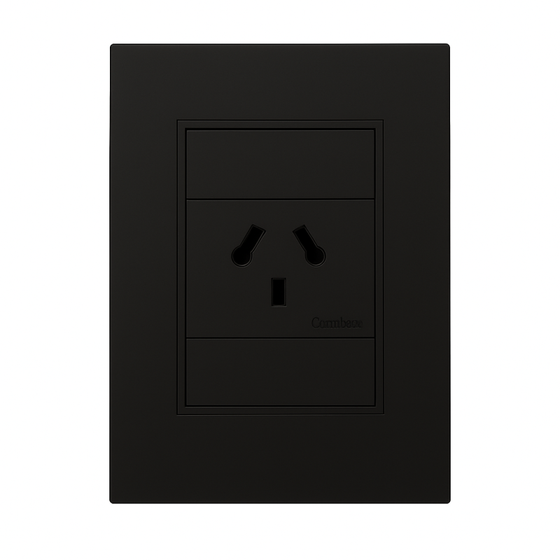 Conjunto armado CAMBRE BAUHAUS 1 tomacorriente combinado polarizado 10A gris