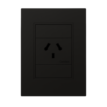 Conjunto armado CAMBRE BAUHAUS 1 tomacorriente combinado polarizado 10A gris