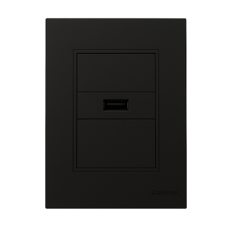 Conjunto armado CAMBRE BAUHAUS toma usb A 2.5A gris