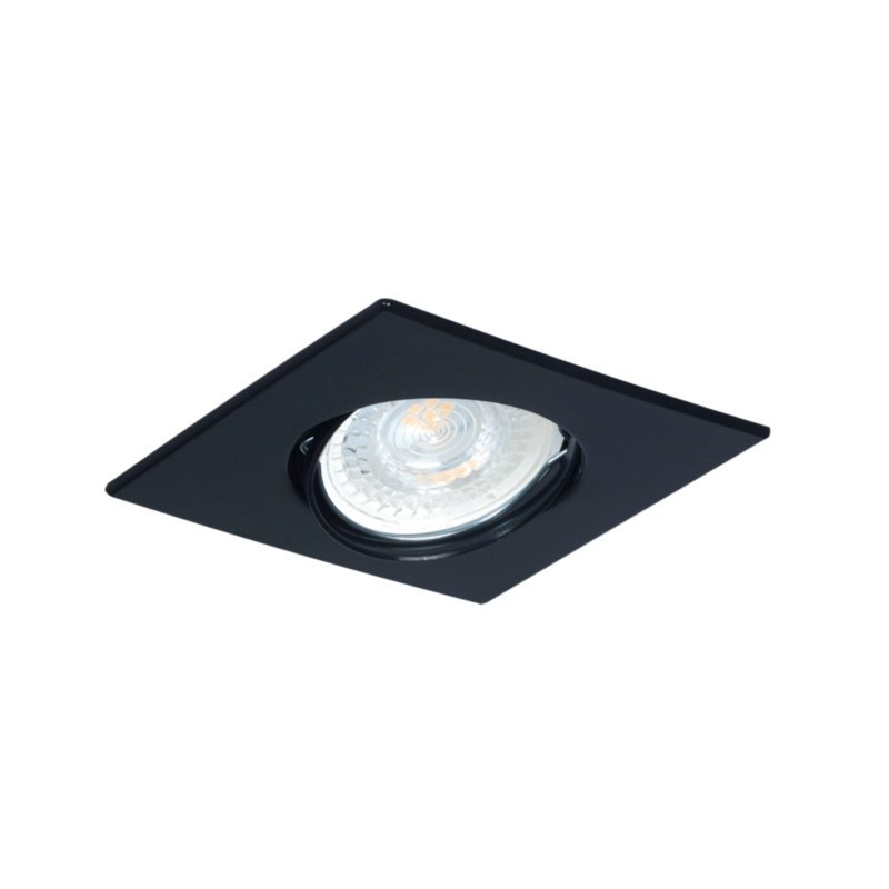 Embutido SAN JUSTO cuadrado para 1 luz GU10 dicro móvil negro Embutido SAN JUSTO cuadrado para 1 luz GU10 dicro móvil negro